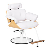 Hairdressing chair Gabbiano Florencja in white with a white base