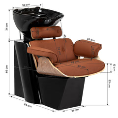 Hairdressing wash unit Gabbiano Florencja brown