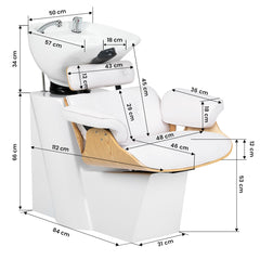 Hairdressing wash unit Gabbiano Florencja white