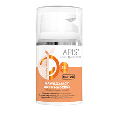 Drėkinamasis dieninis veido kremas APIS PEACHY SKIN SPF 20, 50 ml