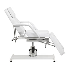 Hydraulic pedicure beauty chair Sillon 210 with rocking function and split footrest white