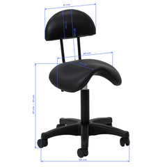 Cosmetic stool 6001 black with a black base