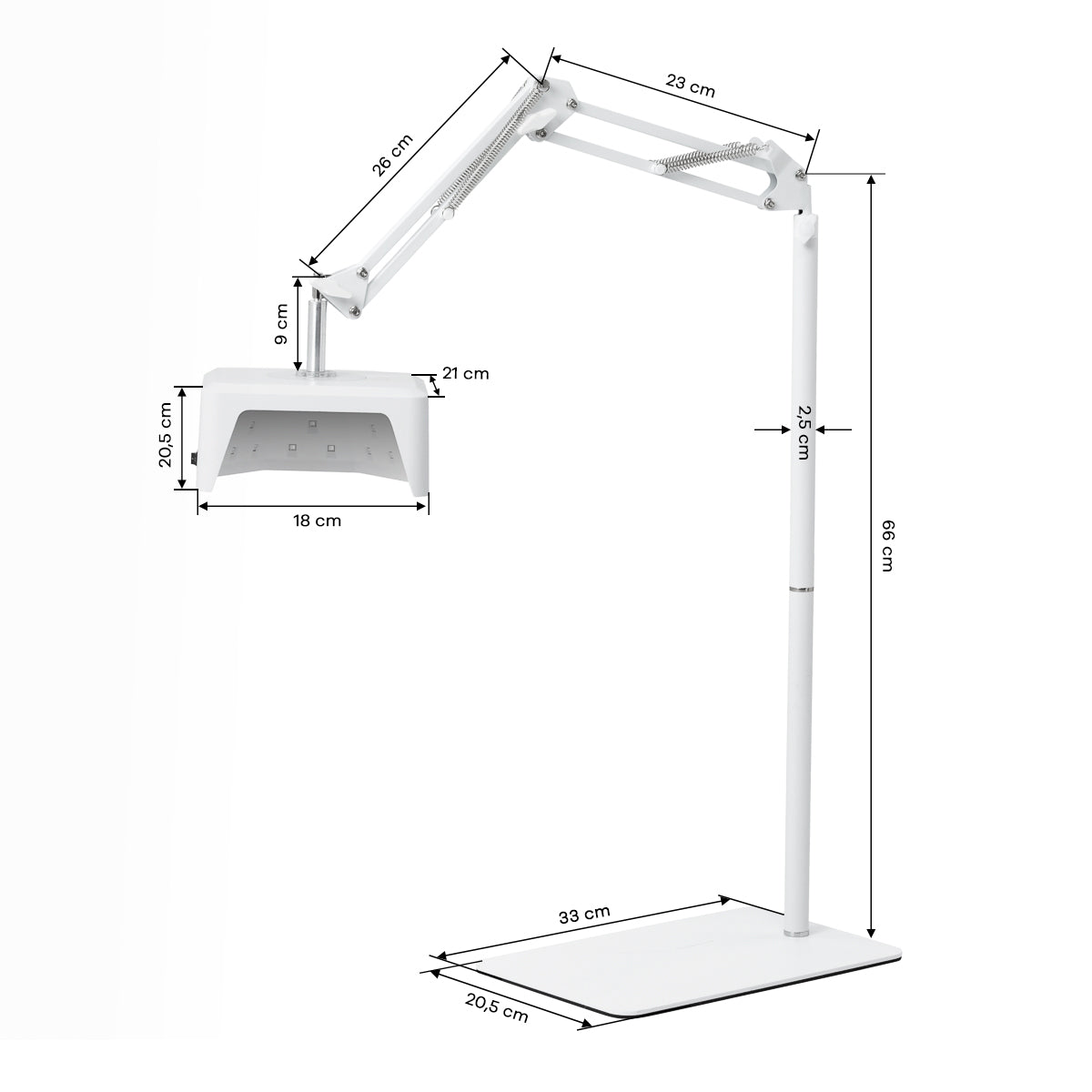 Glow 112 UV/LED pedikiūro lempa su stovu, 48 W – 7 vaizdas