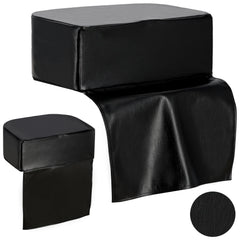 Vaikiška sėdynė ant kirpyklos kėdės – juoda puf tipo pagalvėlė