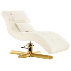 Hidraulinė daugiafunkcinė kosmetologinė lova AMALFI, pasukama, aksominė balta