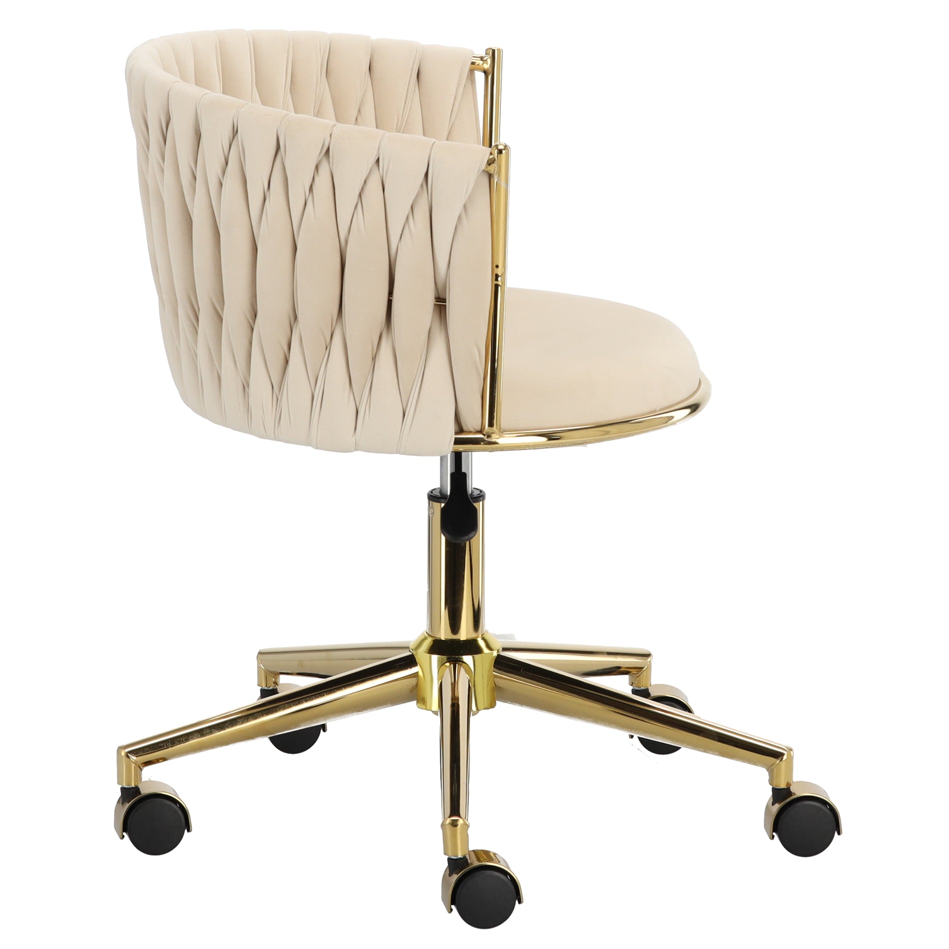 Meistro kėdė Velvet Gold su atlošu – smėlio spalvos