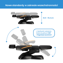 Elektrinis kosmetologinis gultas EN-273, 3 el. motorai - juodas
