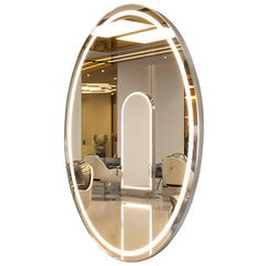 Kirpyklos veidrodis su LED apšvietimu – 150x90 cm, sidabrinis