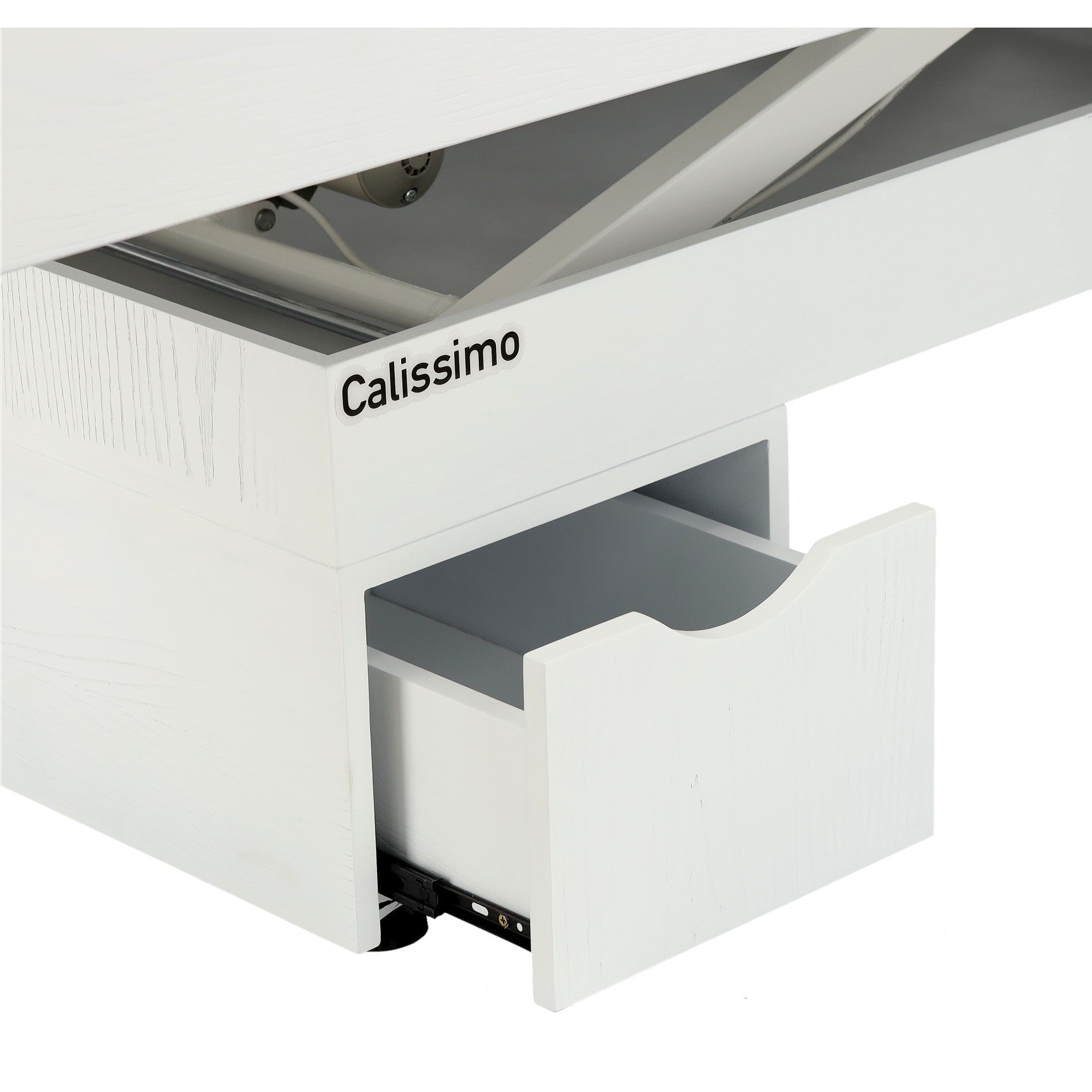 Elektrinis masažo stalas / kosmetologinis gultas su šildymu ir LED apšvietimu F245 – kreminis