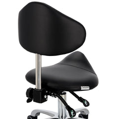 Kosmetologinė kėdė su atlošu - balnas Premium-3 XT (juoda)