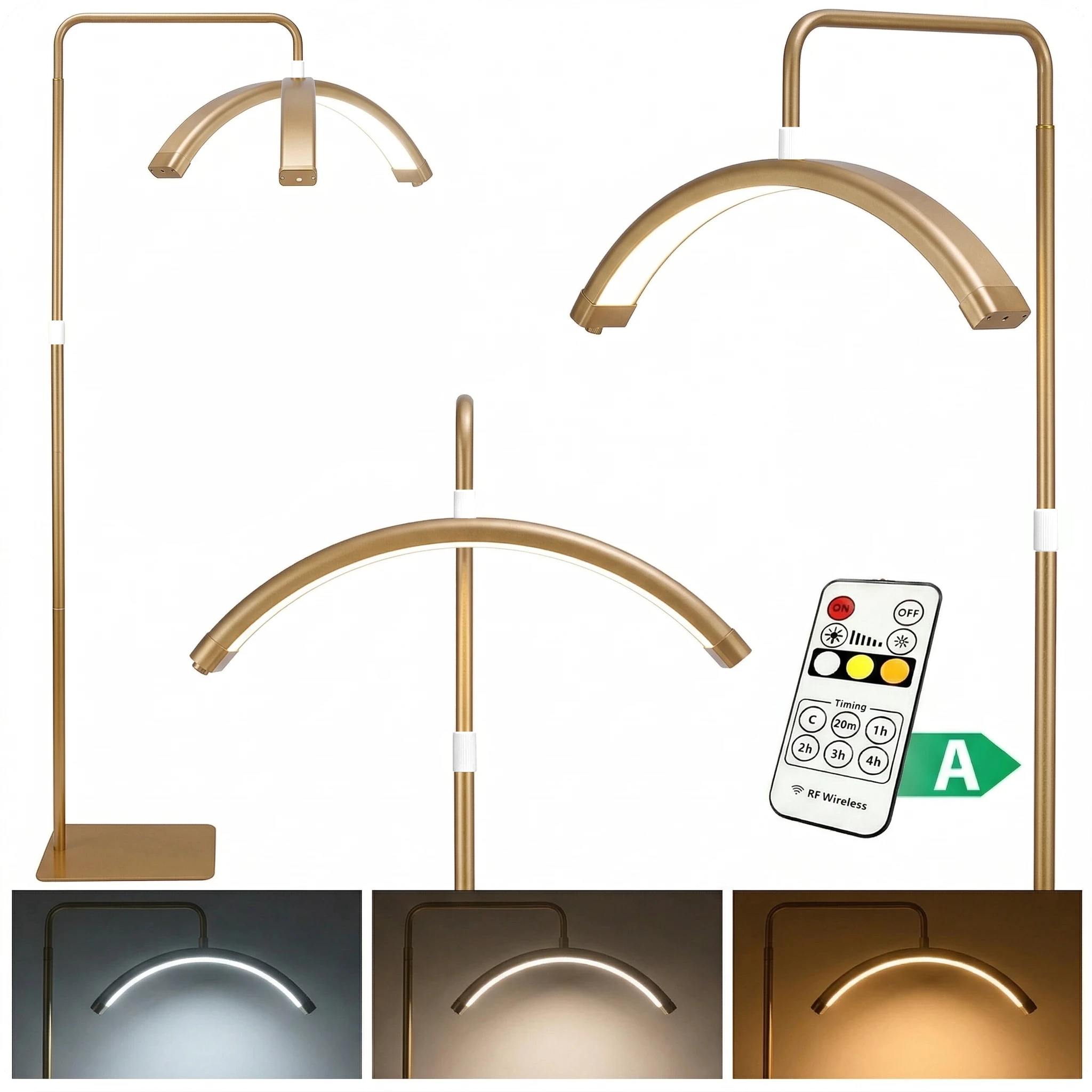 Pastatoma LED kosmetologinė pusmėnulio lempa Moon Pro MAX, 54 W – aukso spalvos