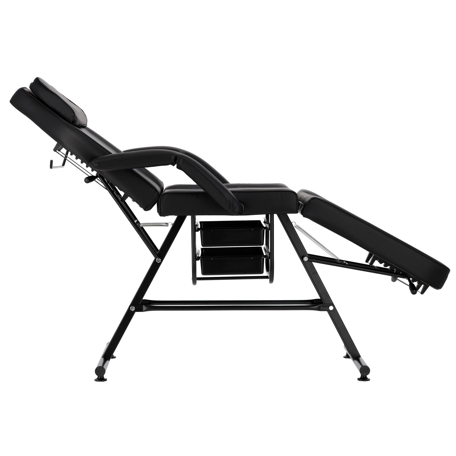 Mechaninis kosmetologinis gultas su kuvetėmis – Verano, 72 cm, juodas