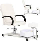 Pedikiūro kėdė EN-100 su pėdų vonelės masažu – kreminė
