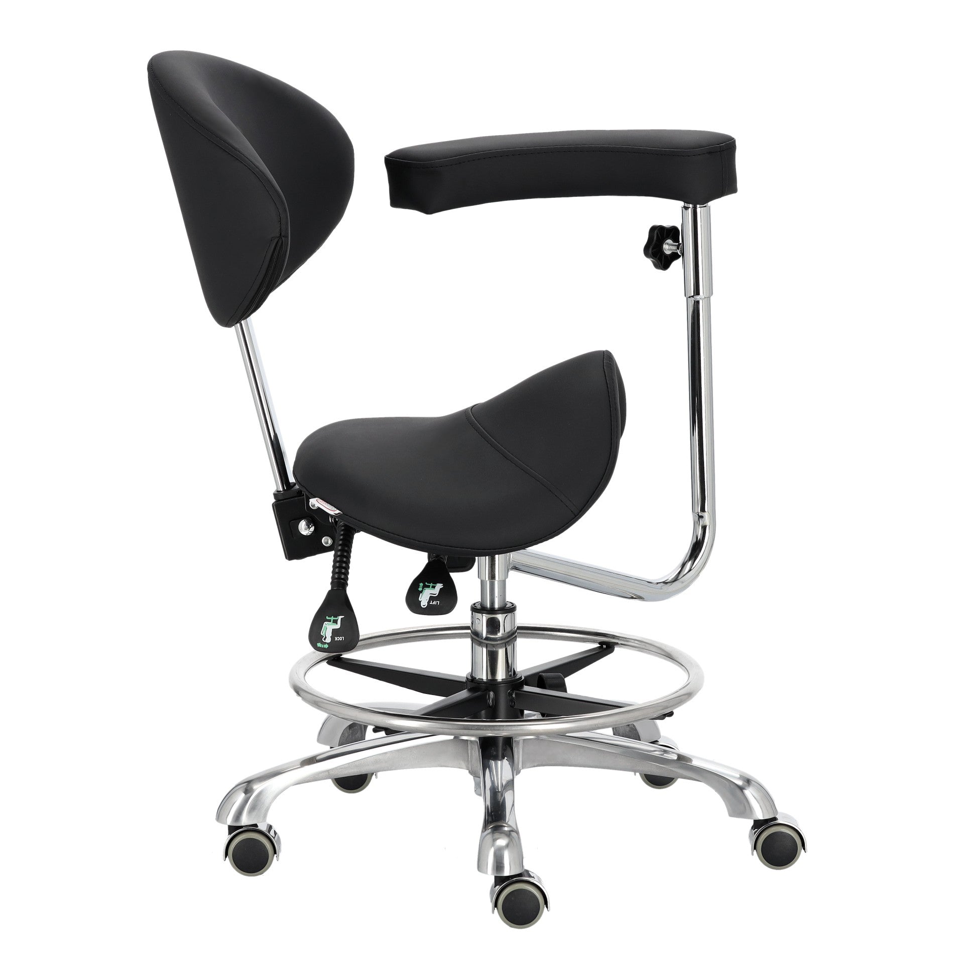 Kosmetologinis balnas su atlošu ir porankiu - juodas