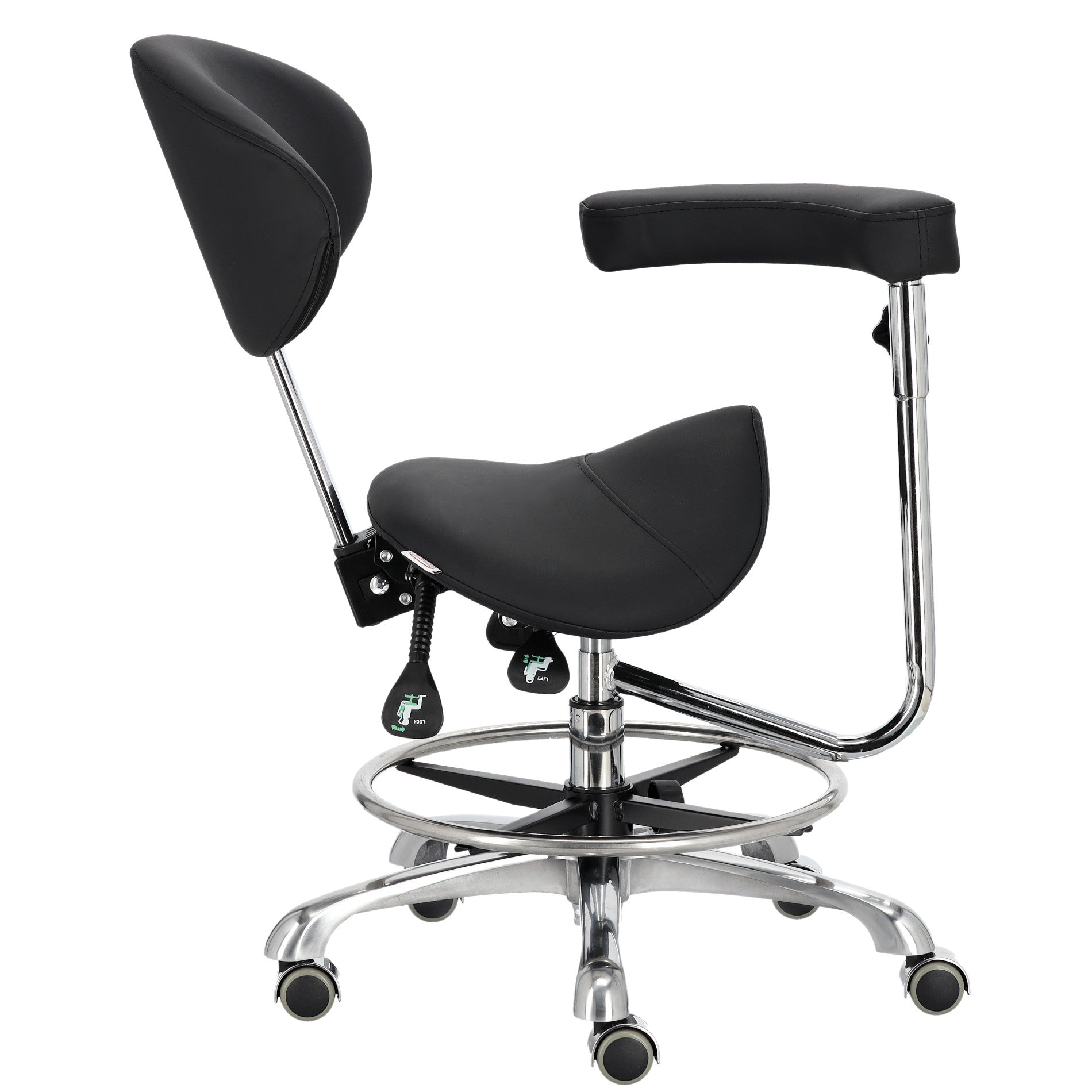 Kosmetologinis balnas su atlošu ir porankiu - juodas