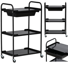 Kosmetologinis staliukas SL030 su ratukais – juodas