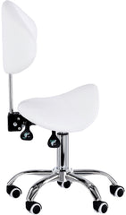 Kosmetologinė kėdė su atlošu - balnas Premium-3 XT (balta)