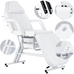 Mechaninis kosmetologinis gultas su kuvetėmis – Verano, 72 cm, baltas