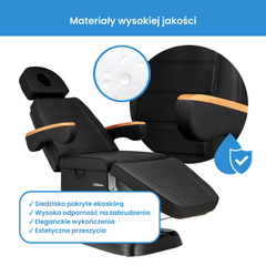 Elektrinis kosmetologinis gultas EN-273, 3 el. motorai - juodas