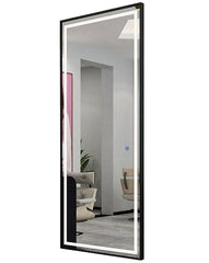 Kirpyklos LED veidrodis – 180 × 70 cm, aliuminio rėmas (juodos spalvos)