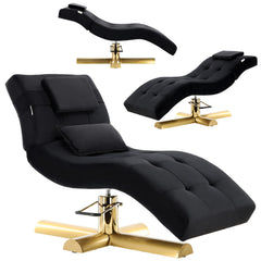 Hidraulinė daugiafunkcinė kosmetologinė lova AMALFI, pasukama, aksominė juoda