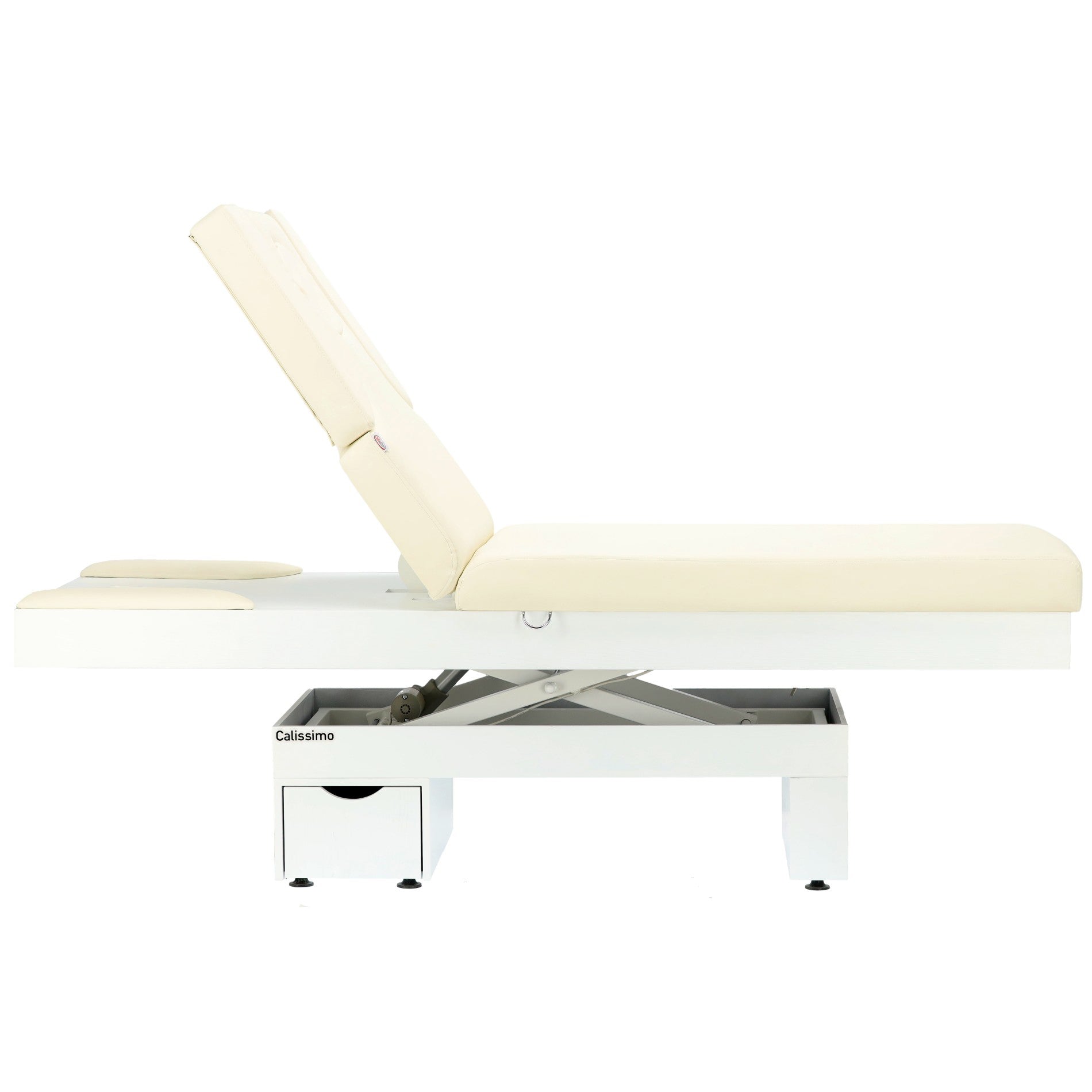 Elektrinis masažo stalas / kosmetologinis gultas su šildymu ir LED apšvietimu F245 – kreminis