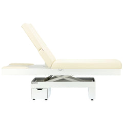 Elektrinis masažo stalas / kosmetologinis gultas su šildymu ir LED apšvietimu F245 – kreminis