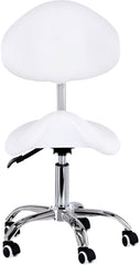 Kosmetologinė kėdė su atlošu - balnas Premium-3 XT (balta)