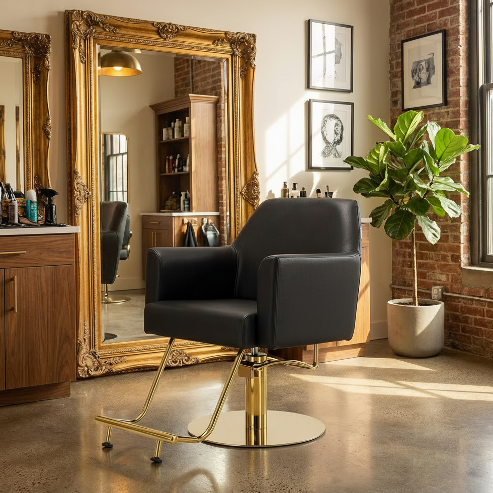 Kirpyklos kėdė Nilos, juoda