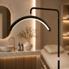 Pusmėnulio LED kosmetologinė lempa 24 W Moon Pro, juoda