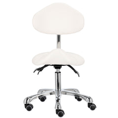 Kosmetologinė kėdė su atlošu - balnas Premium-3 XT (balta)