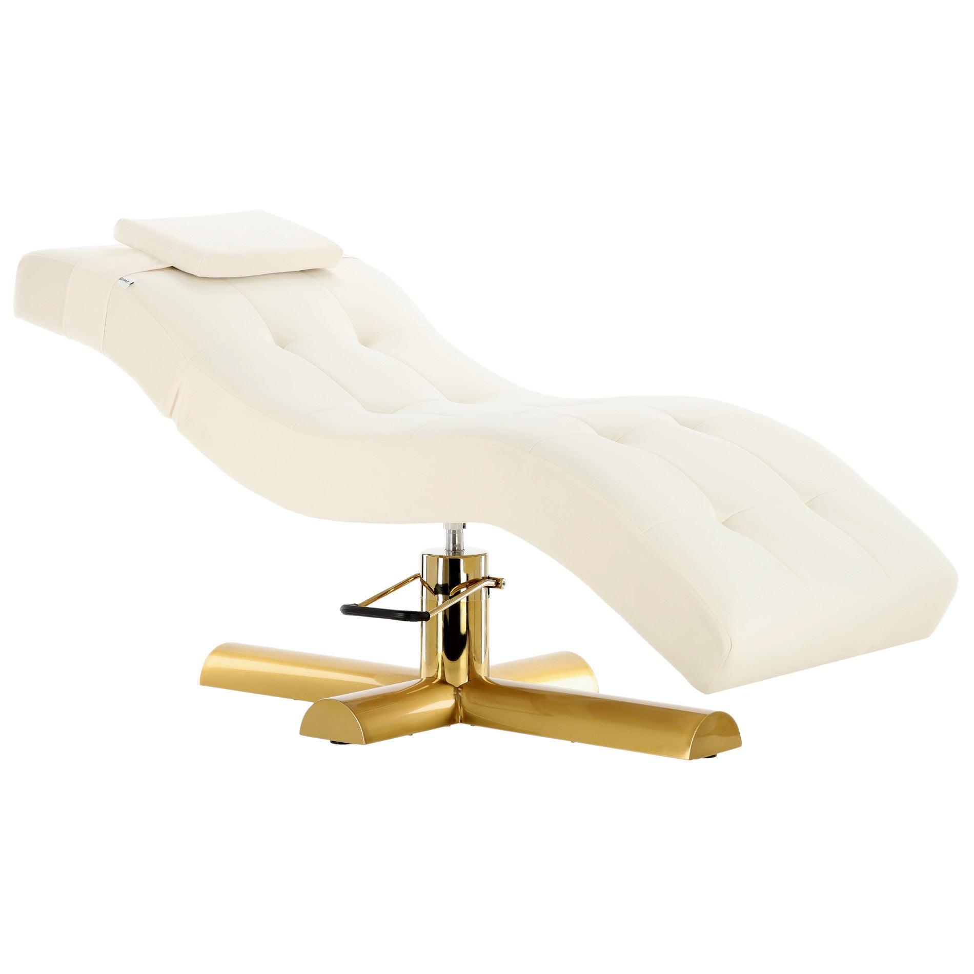 Hidraulinė daugiafunkcinė kosmetologinė lova AMALFI, pasukama, aksominė balta