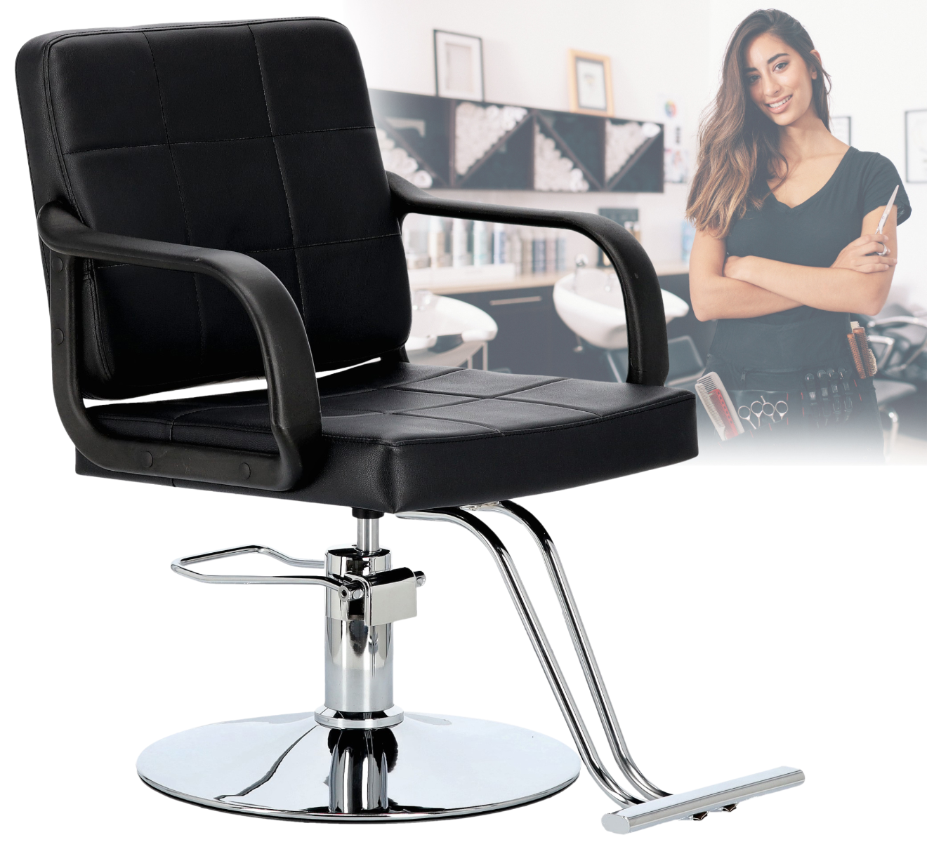 Kirpyklos kėdė ELI – juoda