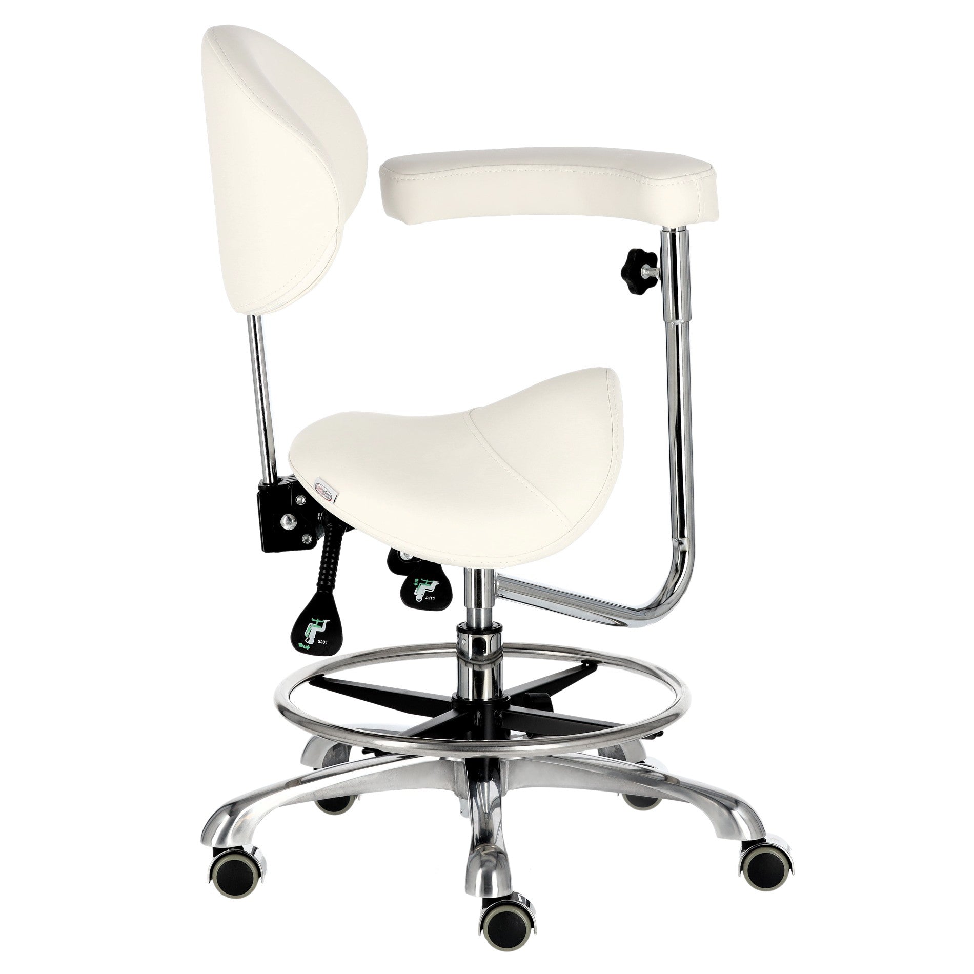 Kosmetologinis balnas su atlošu ir porankiu - baltas