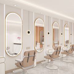 Kirpyklos veidrodis su LED apšvietimu – 170x70 cm, auksinis