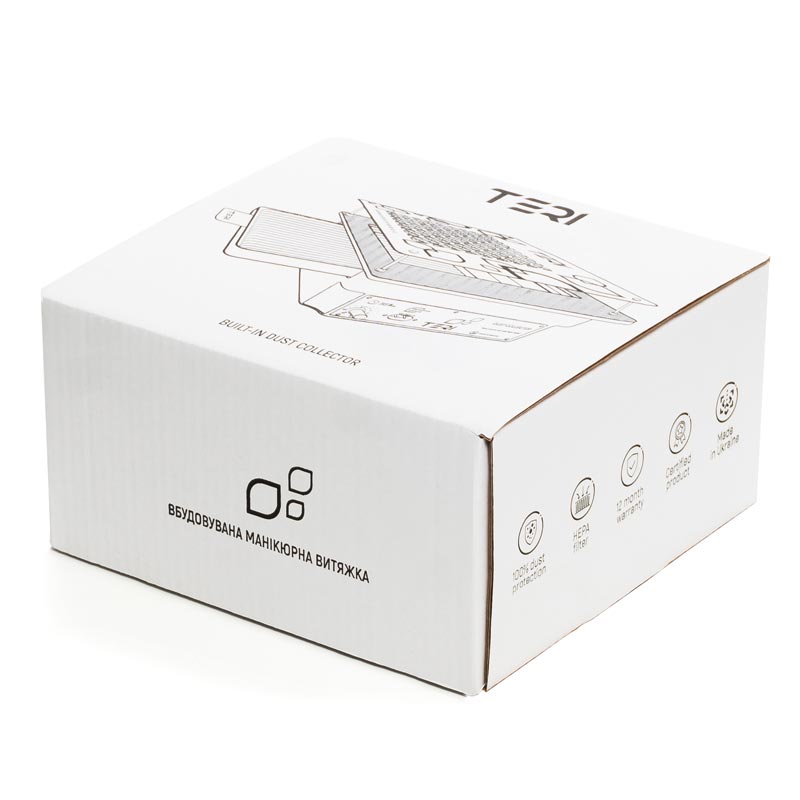 TERI Turbo įmontuojamas dulkių ištraukėjas – baltas su baltomis grotelėmis