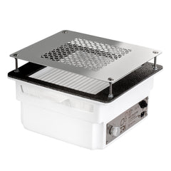 TERI 800 įmontuojamas dulkių ištraukėjas - baltas su sidabrinėmis grotelėmis