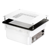 TERI 800 įmontuojamas dulkių ištraukėjas - baltas su baltomis grotelėmis