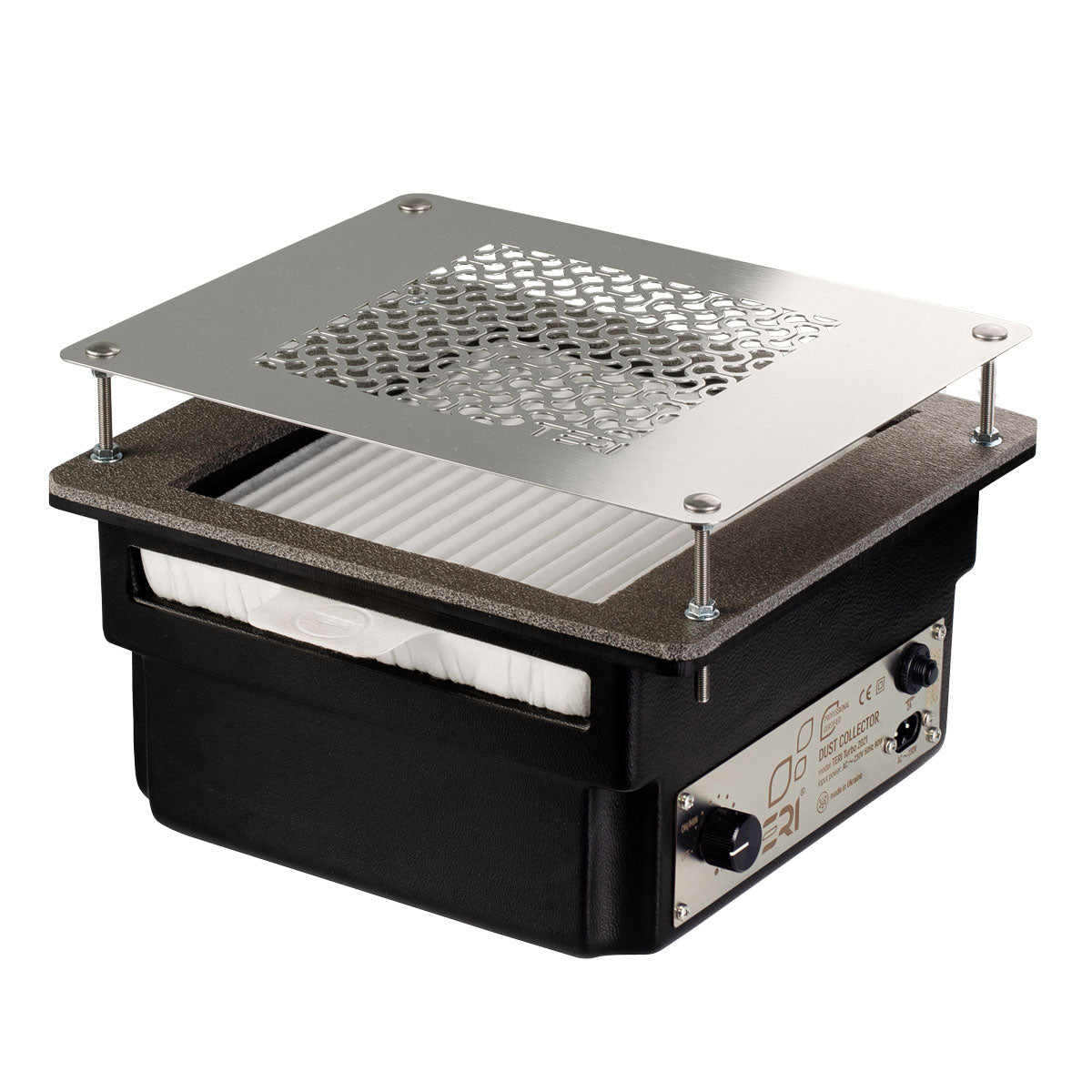 TERI Turbo įmontuojamas dulkių ištraukėjas – juodas su sidabrinėmis grotelėmis