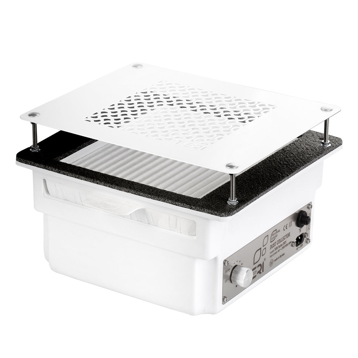 TERI Turbo įmontuojamas dulkių ištraukėjas – baltas su baltomis grotelėmis