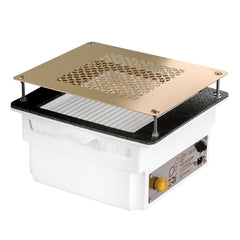 TERI Turbo įmontuojamas dulkių ištraukėjas – baltas su auksinėmis grotelėmis