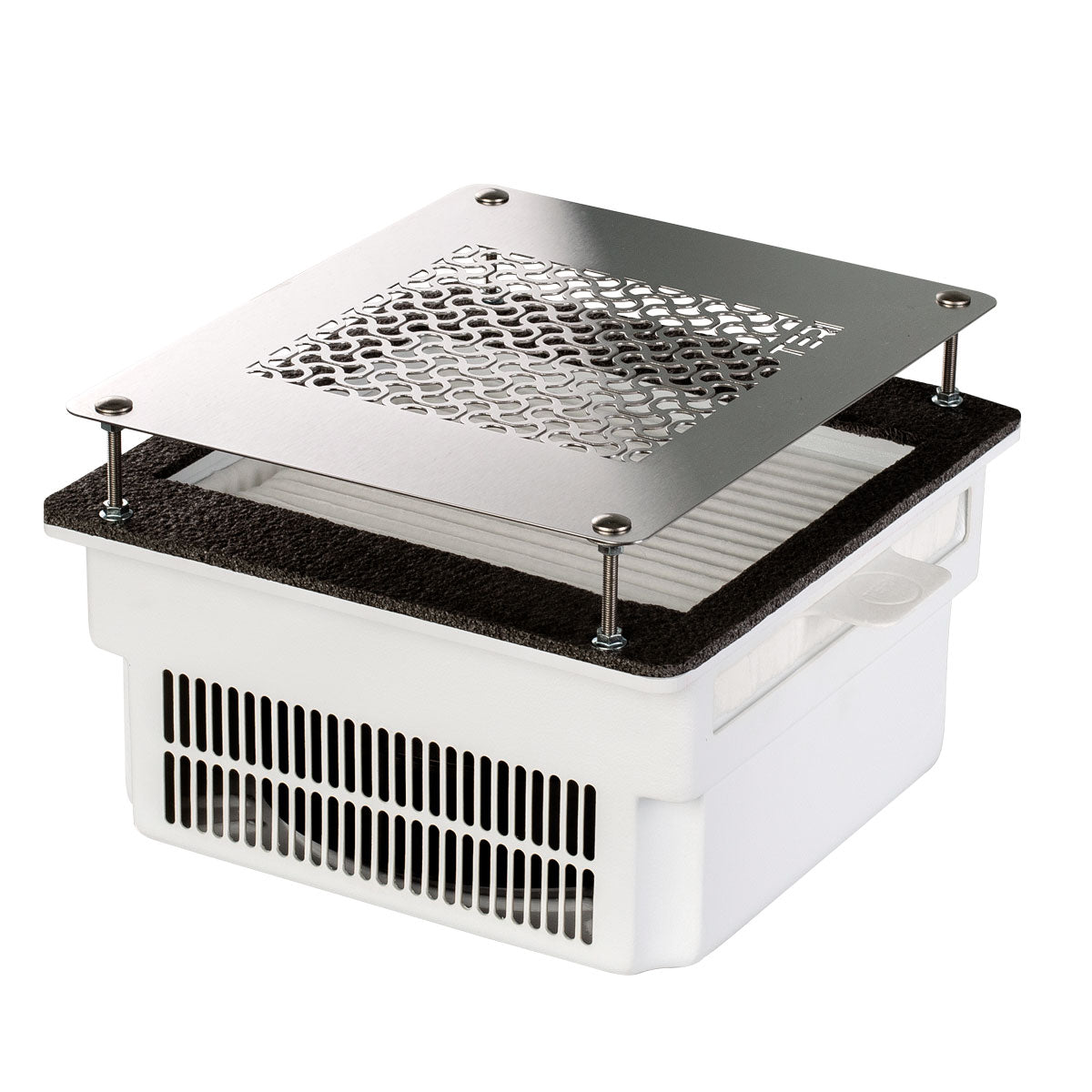 TERI Turbo įmontuojamas dulkių ištraukėjas – baltas su sidabrinėmis grotelėmis