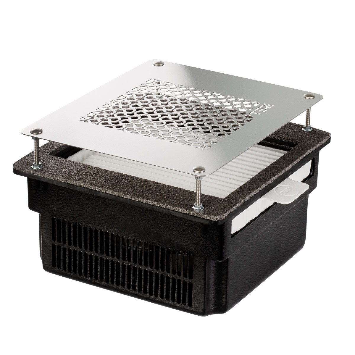 TERI Turbo įmontuojamas dulkių ištraukėjas – juodas su sidabrinėmis grotelėmis