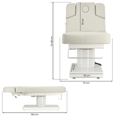 Profesionalus masažo stalas Mara, 3 elektriniai varikliai, pilkas