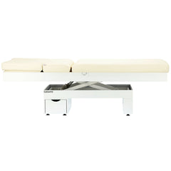 Elektrinis masažo stalas / kosmetologinis gultas su šildymu ir LED apšvietimu F245 – kreminis