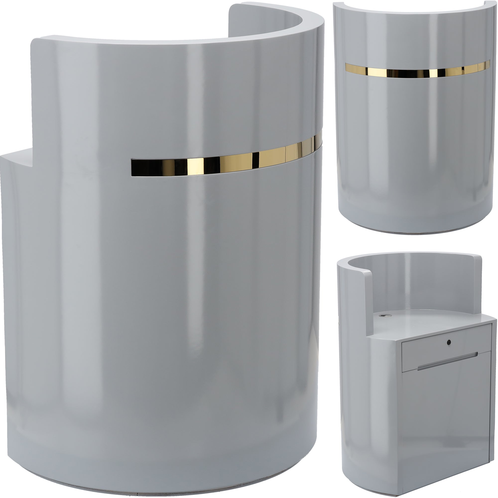 Kirpyklos registratūros stalas ELIA - pilkas