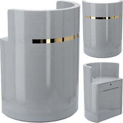 Kirpyklos registratūros stalas ELIA - pilkas