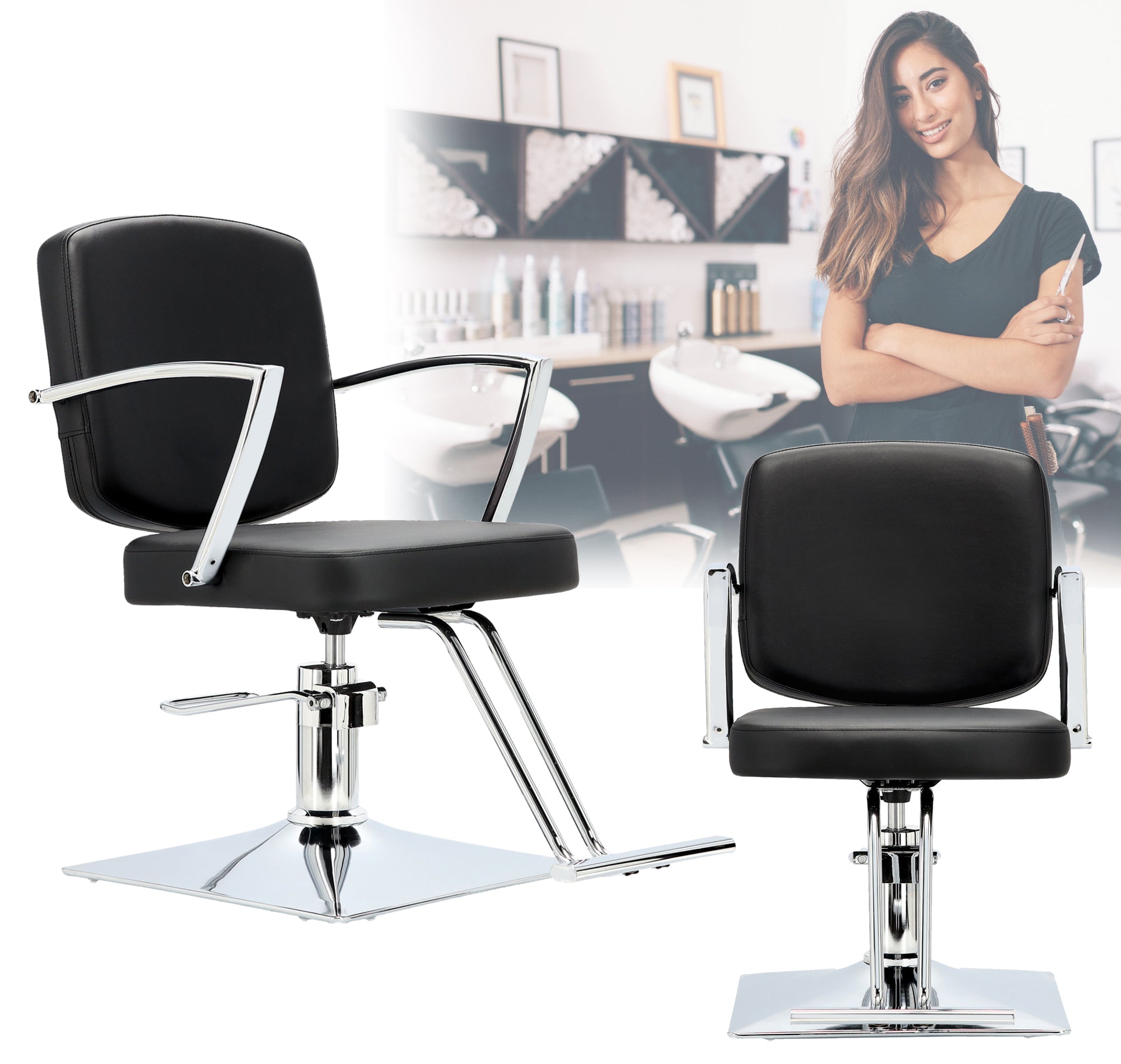 Kirpyklos kėdė Reni - juoda