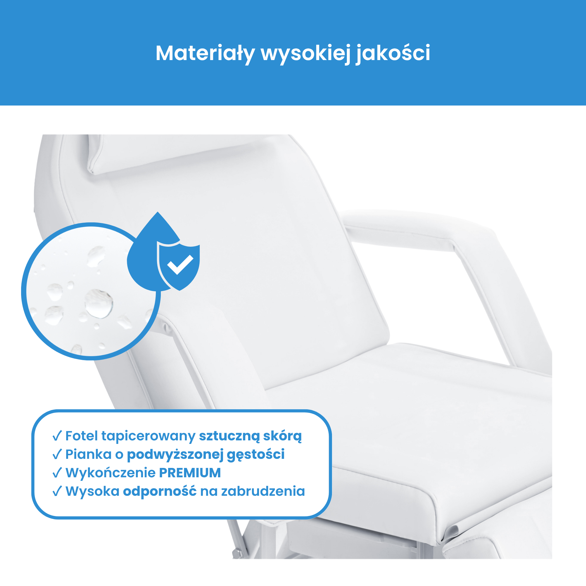 Mechaninis kosmetologinis gultas su kuvetėmis – Verano, 72 cm, baltas