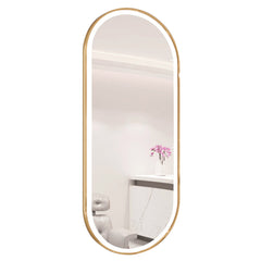 Kirpyklos veidrodis su LED apšvietimu – 170x70 cm, auksinis